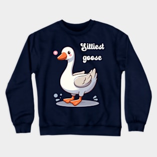 Silliest Goose - Adorable Cartoon Goose Crewneck Sweatshirt